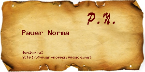Pauer Norma névjegykártya